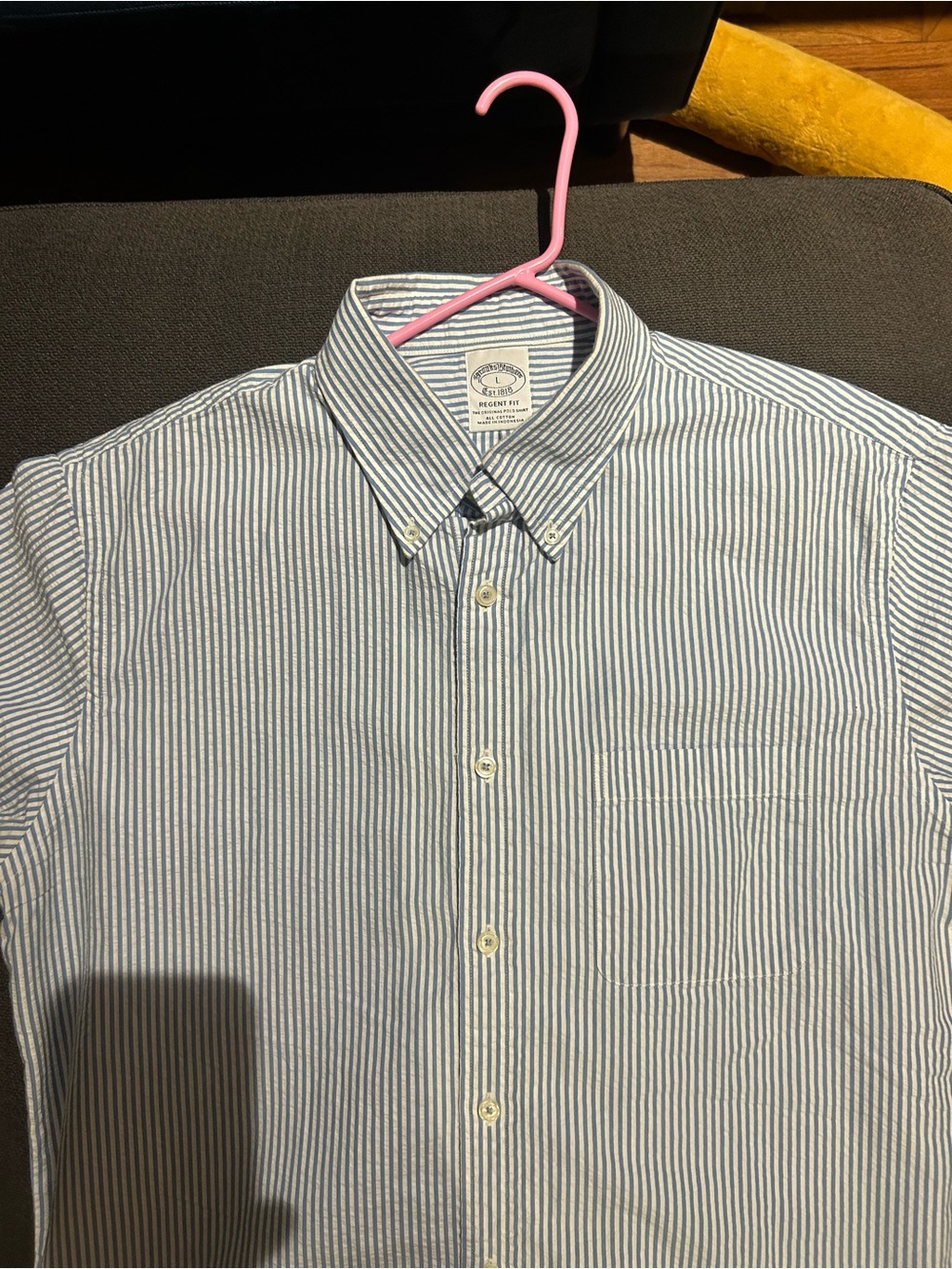 Brooks Brothers Blue and White Striped Button-Down Shirt